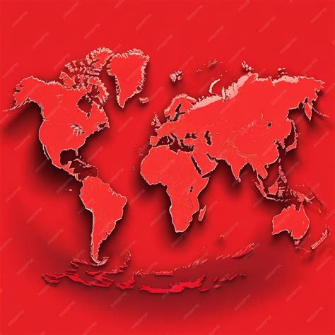 Premium AI Image | vector world map in perspective red background