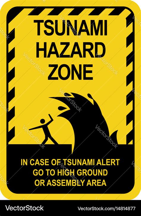 Sign warning of a tsunami Royalty Free Vector Image