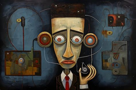 Premium AI Image | the surrealism of man and smartphone