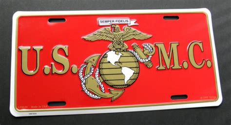 US Marine Corps USMC Marines Embossed License Plate 6 x 12 inches | eBay