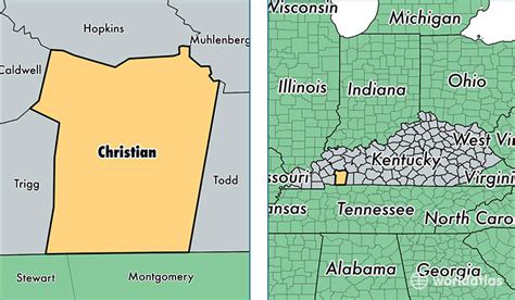 Christian County Ky Map - Cities And Towns Map