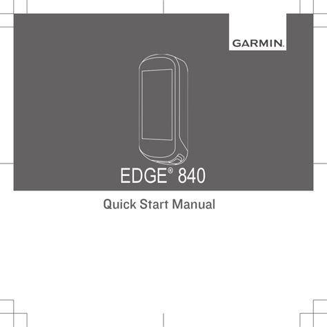 GARMIN EDGE 840 QUICK START MANUAL Pdf Download | ManualsLib