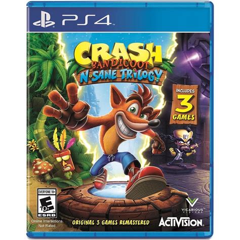 Activision Crash Bandicoot N. Sane Trilogy for PS4, 3 Games, 100 ...