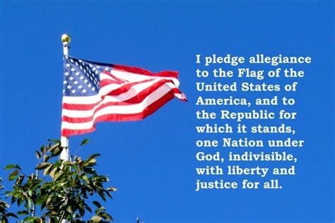 US FLAG Pledge of Allegiance One Nation under God Postcard