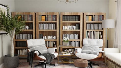 Home Library: Transitional Study Room | Spacejoy