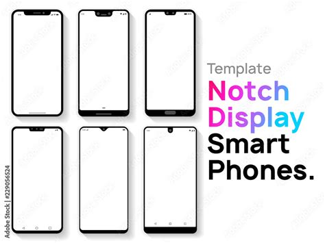 Notch Display Smartphones Template Stock Vector | Adobe Stock