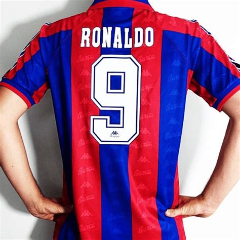 Barcelona Retro Football Shirt 1996 Home Shirt Ronaldo 9 | Etsy