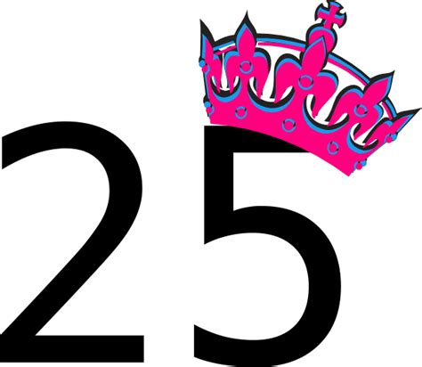 Pink Tilted Tiara And Number 25 Clip Art at Clker.com - vector clip art online, royalty free ...