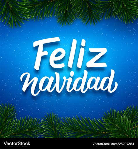 Merry christmas card design with spanish text Vector Image