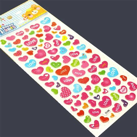 1Sheet Cute Love Diary Decoration Kids 3D Stickers Scrapbooking Baby Gift Children Toys-in ...