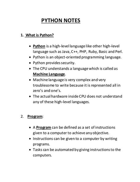 PYTHON NOTES