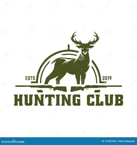 Hunting Logo, Hunt Badge or Emblem for Hunting Club or Sport, Deer Hunting Stamp Stock Vector ...