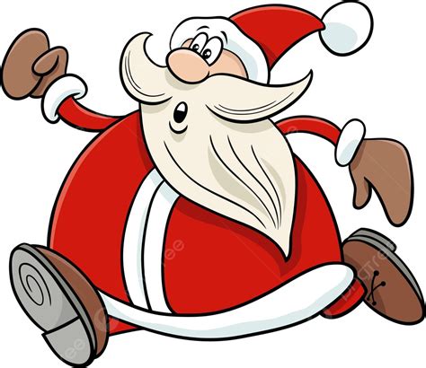 Santa Claus Cartoon Character Sprinting During The Festive Season ...