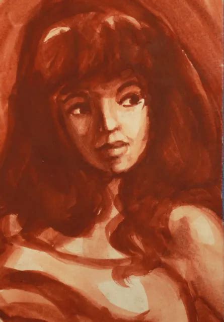VINTAGE IMPRESSIONIST WATERCOLOR painting girl portrait $58.41 - PicClick