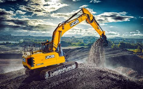 Download wallpapers JCB 220X LC, Crawler excavator, construction machinery, new 220X LC ...