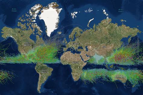 Historical Hurricane Tracks (1842 - 2016) - Vivid Maps | Historical ...