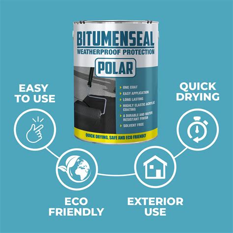 Polar Premium Bitumen Seal White Waterproof Bitumen Paint & Roof Sealant Repair Coating for All ...