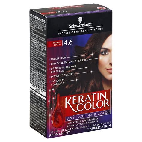 Keratin Color Schwarzkopf Keratin Color Intense Caring Color 4.6 Intense Cocoa Hair Color Kit 2. ...