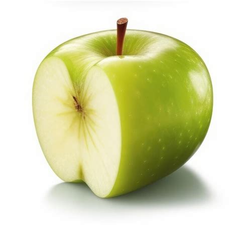 Premium Photo | A green apple with a half of a half apple