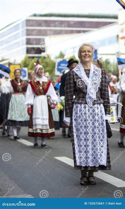 Estonian People in Traditional Clothing Walking the Streets of Tallinn Editorial Photo - Image ...