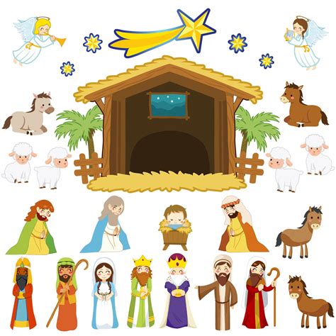 Buy 28 Pcs Christian Nativity Bulletin Board Set Nativity Bulletin ...