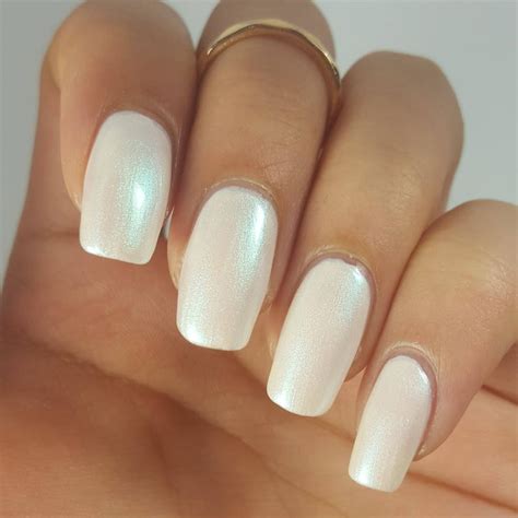 White Pearl Iridescent Nail Polish Duo 5-free Handmade Indie - Etsy