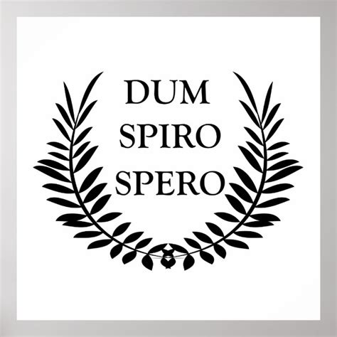 dum spiro spero, latin phrase poster | Zazzle.co.uk