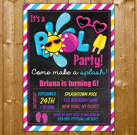 Pool Party Invitations for Inspiration for You – Birthday Ideas Make it i 2020