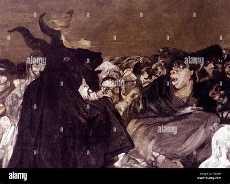 GOYA: WITCHES SABBATH. /nDetail of 'The Witches' Sabbath.' Oil on ...