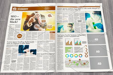 Broadsheet Newspaper Template | Creative Illustrator Templates ~ Creative Market