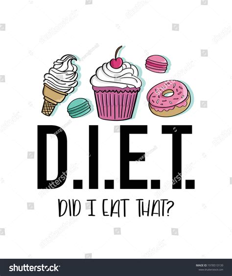 Funny Diet Concept Drawings Texts Design Stock Vector (Royalty Free ...