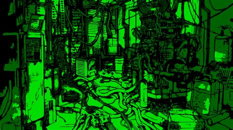 Serial Experiments Lain, cyberpunk, artwork, green | 1920x1080 Wallpaper - wallhaven.cc