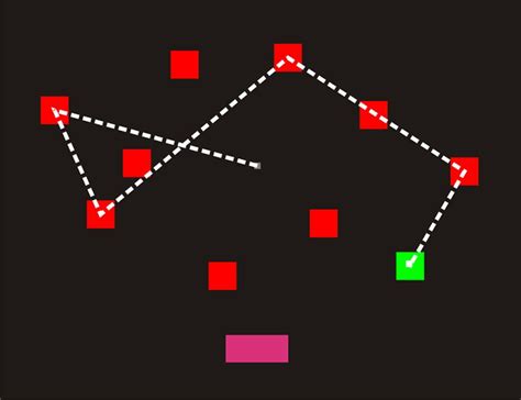 A computerized spatial span test (C-SST) sequence of length five. The ...