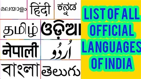 List of All Languages of india | official languages | - YouTube