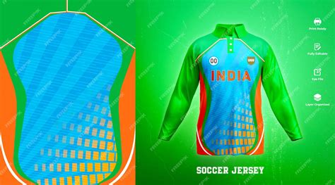 Premium Vector | India cricket team sports kit design or india cricket jersey design