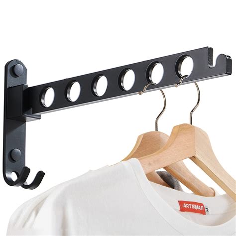 Buy Retractable Folding Wall Hanger Folding Clothes Hanger Rack Clothes ...