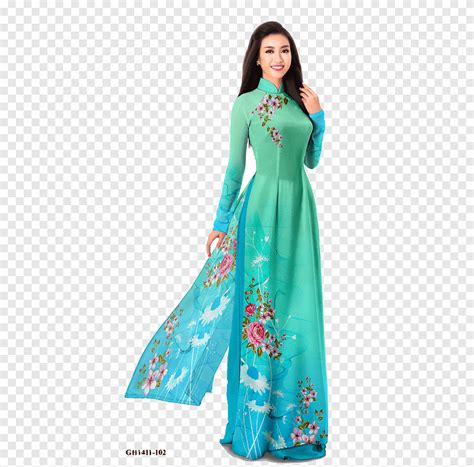 Áo dài Vietnam Clothing Folk costume Dress, ao dai, teal, formal Wear png | PNGEgg