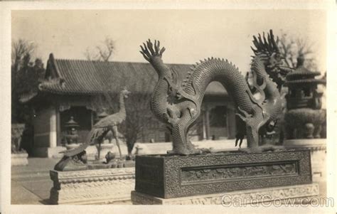 Dragon Statue China Postcard