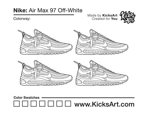 Nike Air Max 97 Off-White Coloring Pages Sneaker Coloring Pages