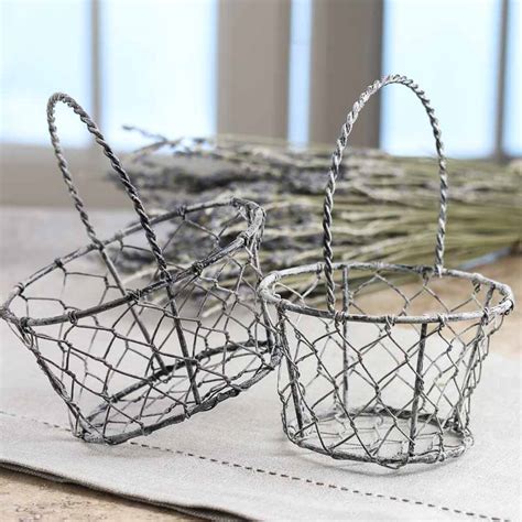 Small Country Chicken Wire Basket - What's New - Home Decor