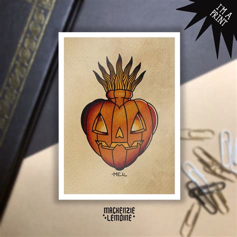 Jack-o-lantern Flash Sheet Halloween Tattoo Print Pumpkin - Etsy