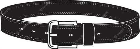 Premium Vector | Vector clip art of a black leather belt isolated on transparent background