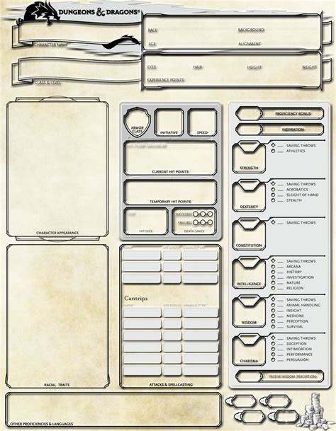 DND 5E custom Spellcaster Character Sheet for game stats. | Character sheet, Dnd character sheet ...