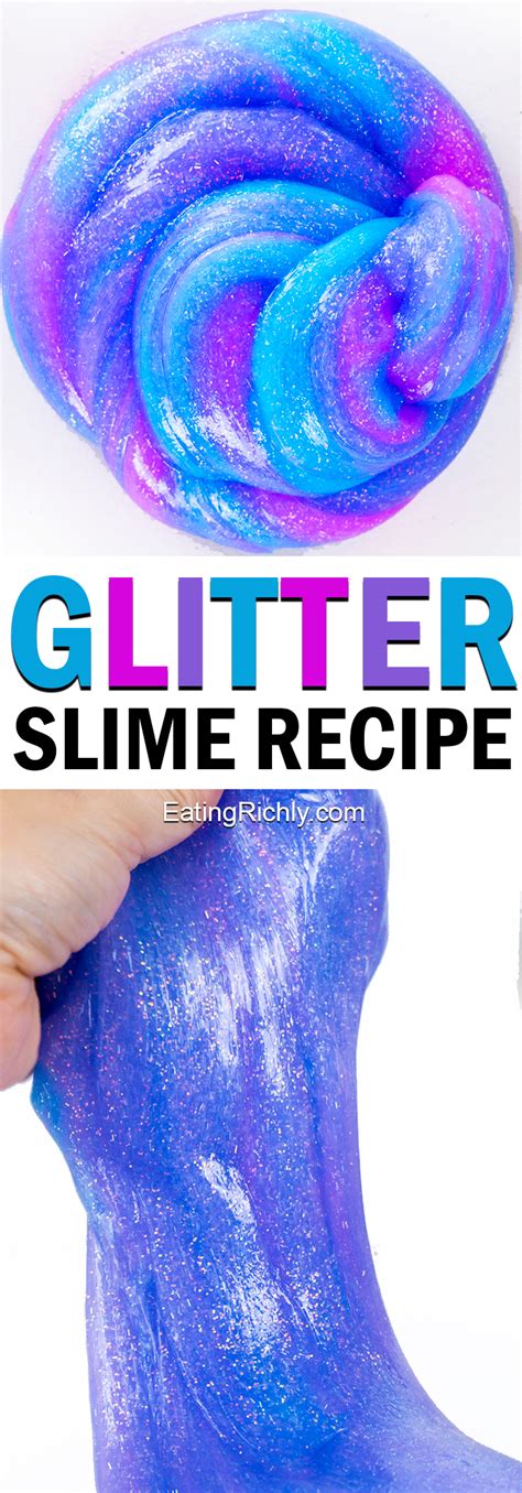 Glitter Glue Slime Just Two Ingredients with Easy Clean Up! - Eating Richly