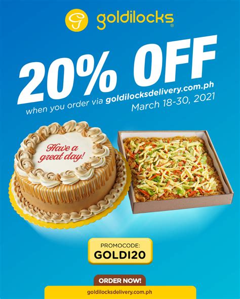 Goldilocks – 20% OFF Delivery Promo | Manila On Sale