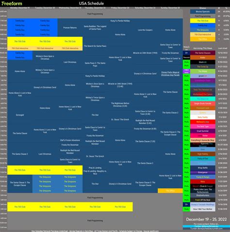 Freeform's Schedule! by BobCardsForever on DeviantArt