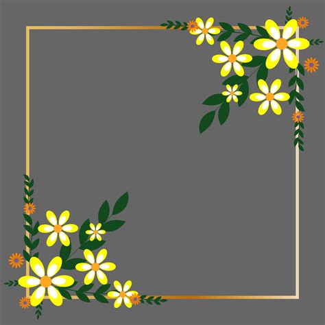 Flowers Rectangle Frame 5520358 Vector Art at Vecteezy