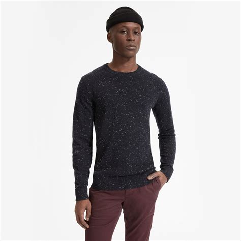 Men's Grade-A Cashmere Crew Sweater by Everlane in Dark Navy Donegal in 2020 | Men sweater ...