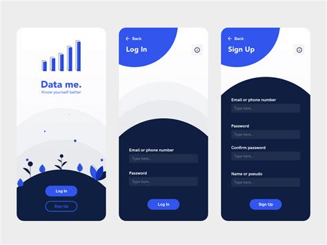 Data me login screen by Simon Renault on Dribbble