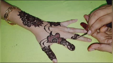 Cone mehndi design video, Simple mehndi design || Easy mehndi design Back Hand Mehndi Design ...